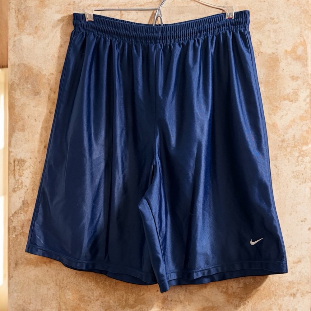Nike Shorts VTG Men’s Large Basketball Blue “Dazzle” w/  Swoosh, Drawstring EUC